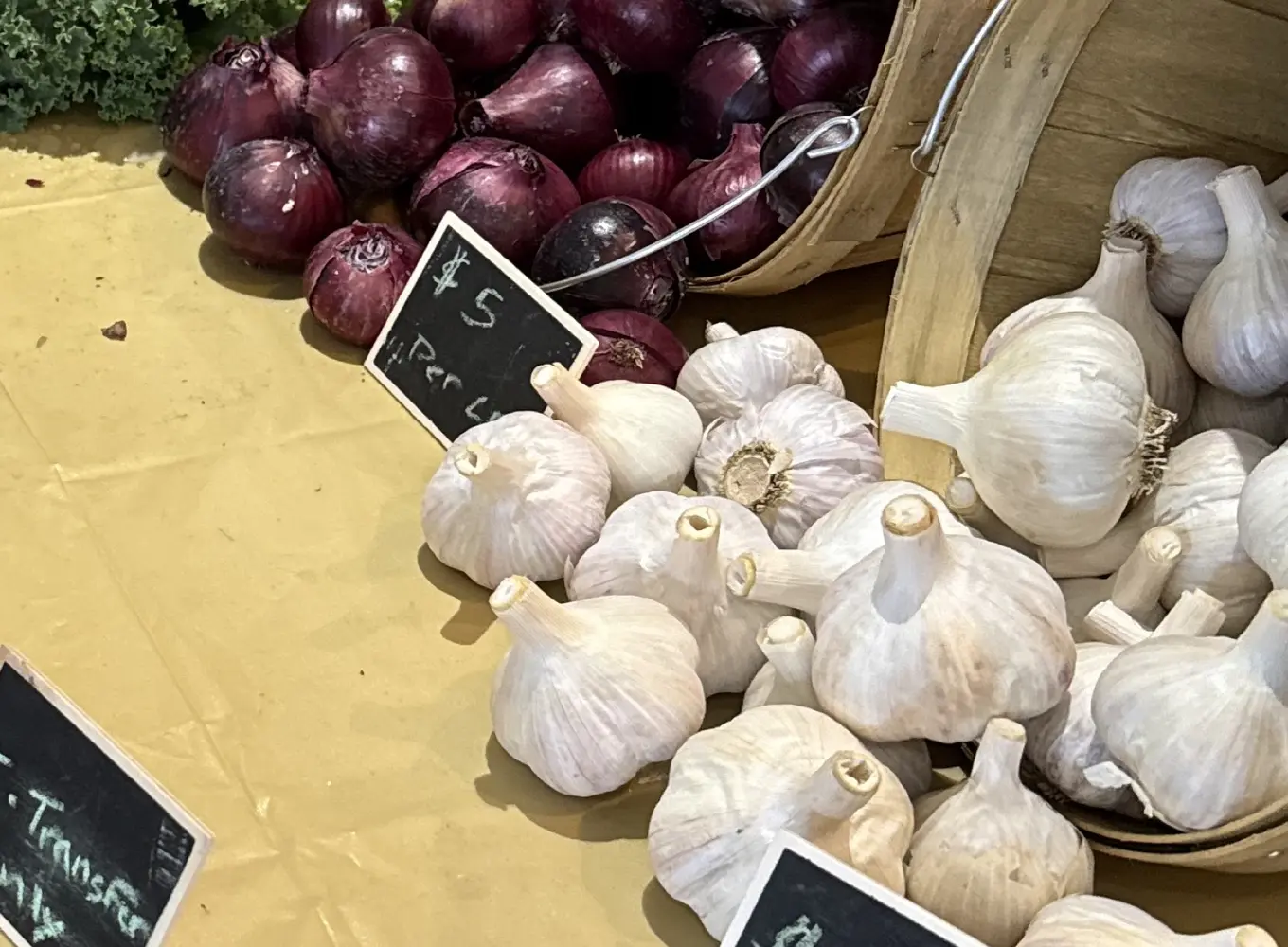 Soil to Soul garlic displayed at a local market